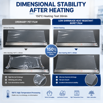 Calidad Heat Stabilized BOPET Film Low Shrinkage 4.5-12um Dimensional Stability Electrical Insulation Grade Fábrica
