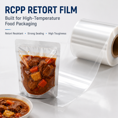 جودة RCPP Retort Film Cast Polypropylene 60-100um Vacuum Pouch Meat Seafood Low Temperature Toughness مصنع