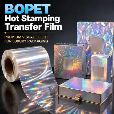Qualità High Adhesion Multi Color Customized BOPET Hot Stamping Film for PVC WPC Door MDF Board Fabbrica