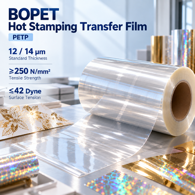 Qualität Hot Stamping Transfer Film BOPET Metallized Foil 12-25 Micron Roll for Plastic Packaging Decoration Fabrik