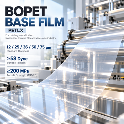 Quality PETLX BOPET Plain Film 12-75μm One Side Corona Treated for Metallization Lamination factory