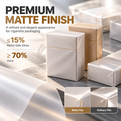 품질 BOPP Cigarette Shrink Over-Wrap Film 20μm High Shrink Force Tight Wrap Dimensional Stable Grade 공장