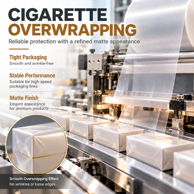 คุณภาพ BOPP Cigarette Shrink Over-Wrap Film 20μm High Barrier Moisture Proof Aroma Retaining Grade โรงงาน