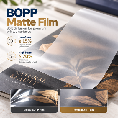 جودة BOPP Matte Film Uniform Low Gloss Anti Glare Surface Book Cover Reading Grade مصنع